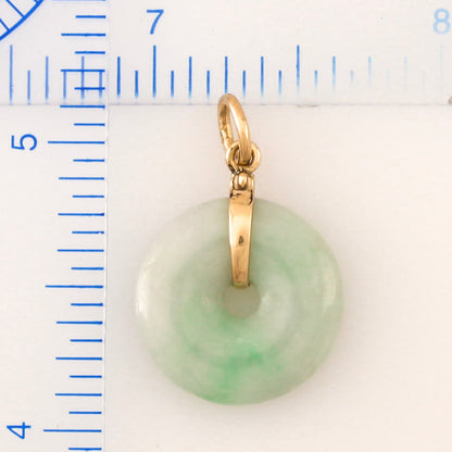 Natural Jade Donut Pendant in 14K Yellow Gold | UPC #369658