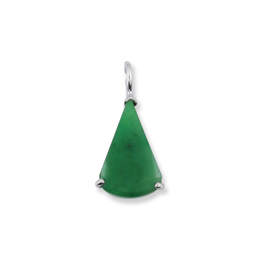 18K WHITE GOLD GREEN JADEITE JADE PENDANT UPC #364219