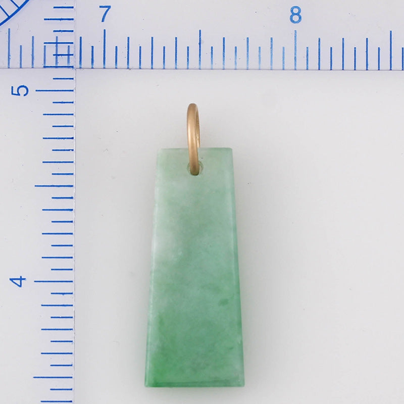 14K YELLOW GOLD GREEN JADEITE JADE TABLET PENDANT UPC #371682