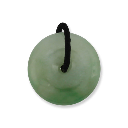 Medium-Size Jade Donut (Pi / Disc) | Green Jade Pendant | UPC #383869