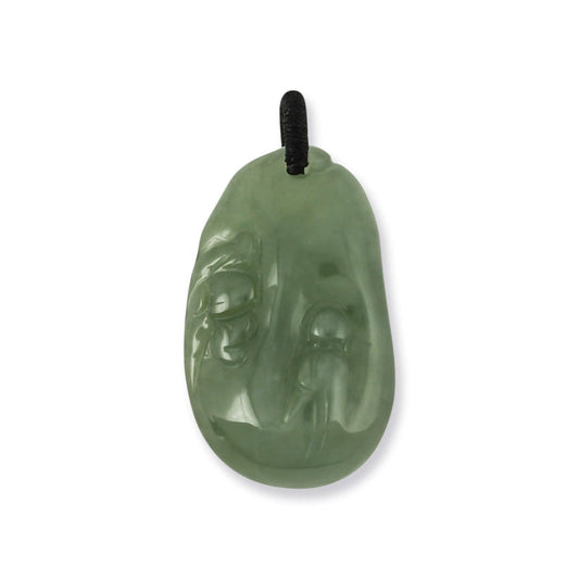 GREEN JADEITE JADE CARVED PENDANT UPC #381810