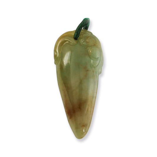 RED & YELLOW JADEITE JADE CARVED PENDANT UPC #380585