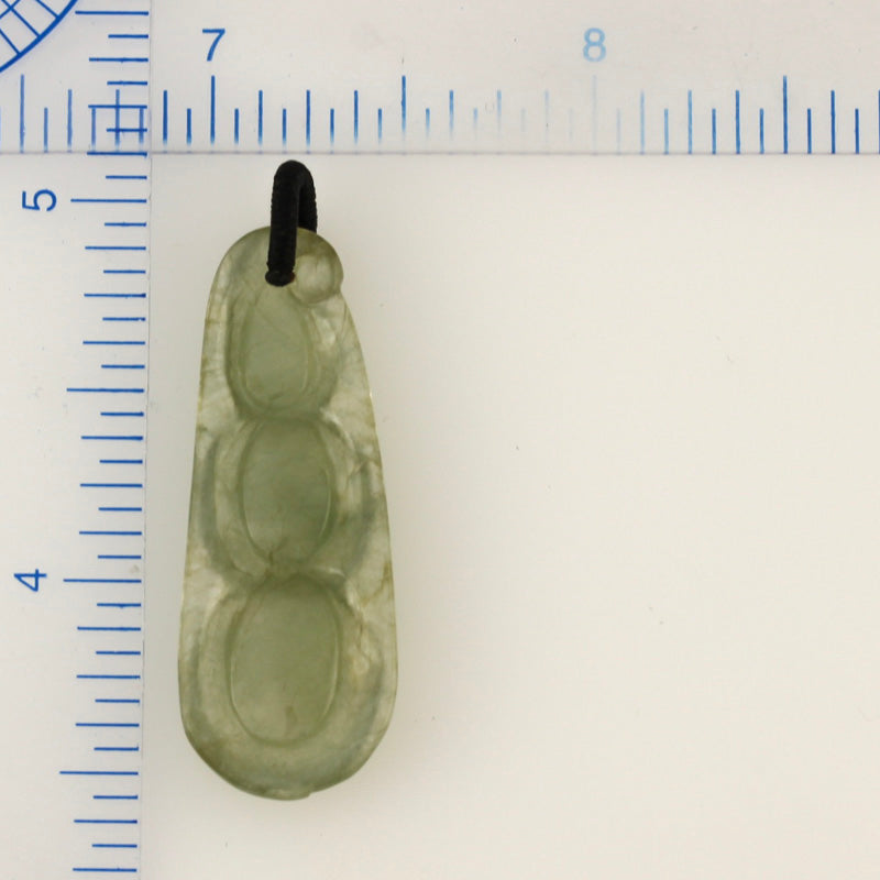 GREEN JADEITE JADE CARVED PEA POD PENDANT UPC #390287