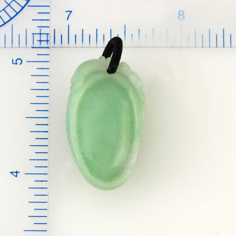 Small Green Jadeite Jade Gourd Pendant for Women on Silk Bail |  UPC #390201