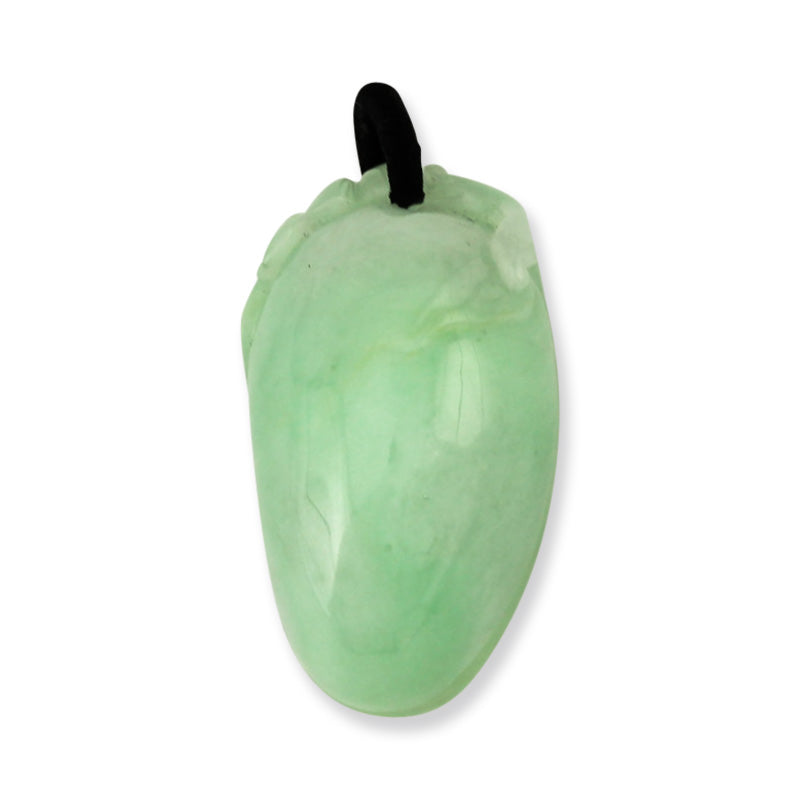 Small Green Jadeite Jade Gourd Pendant for Women on Silk Bail |  UPC #390201