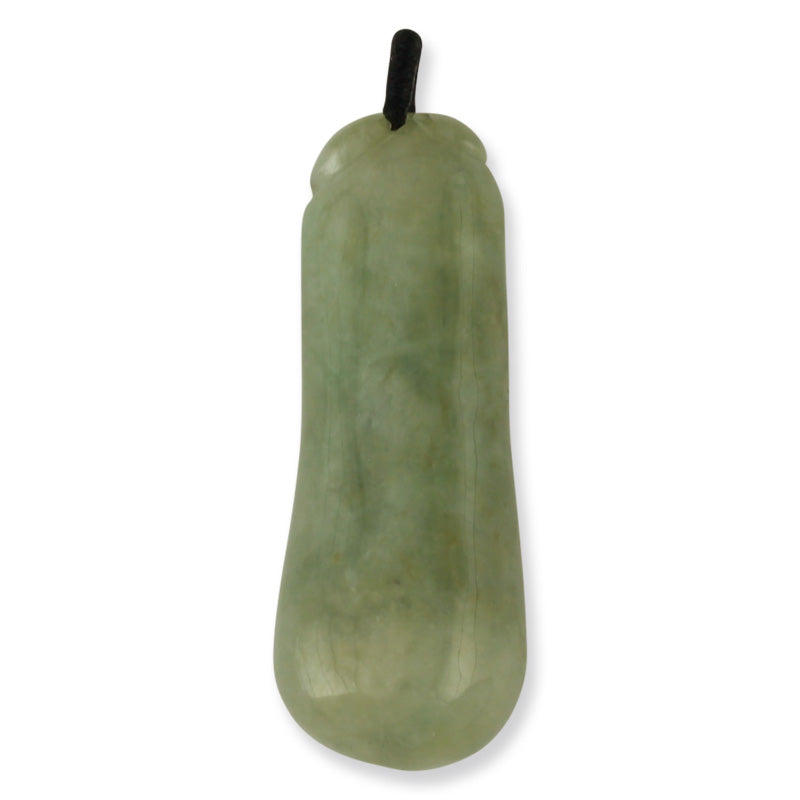 Green Jadeite Jade Gourd Pendant | Natural Jade Carving | UPC #390348