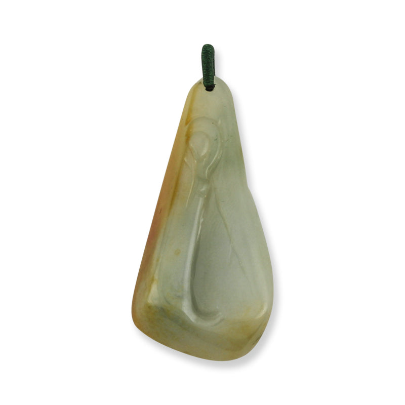 YELLOW JADEITE JADE CARVED PENDANT UPC #384279