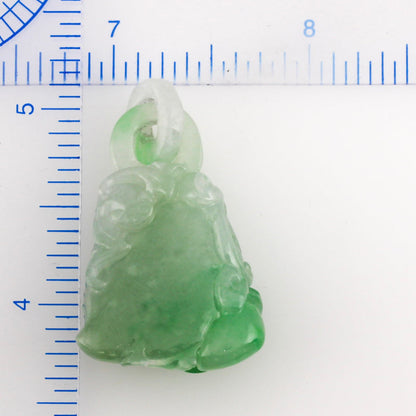 GREEN JADEITE JADE CARVED PENDANT WITH INTEGRAL BAIL UPC #384958