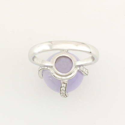 18K WHITE GOLD LAVENDER JADEITE JADE RING UPC #337497