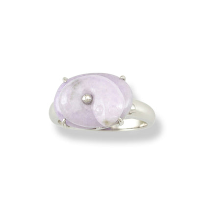 14K WHITE GOLD LAVENDER JADEITE JADE SNAKE RING UPC #333062