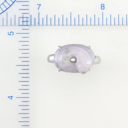 14K WHITE GOLD LAVENDER JADEITE JADE SNAKE RING UPC #333062