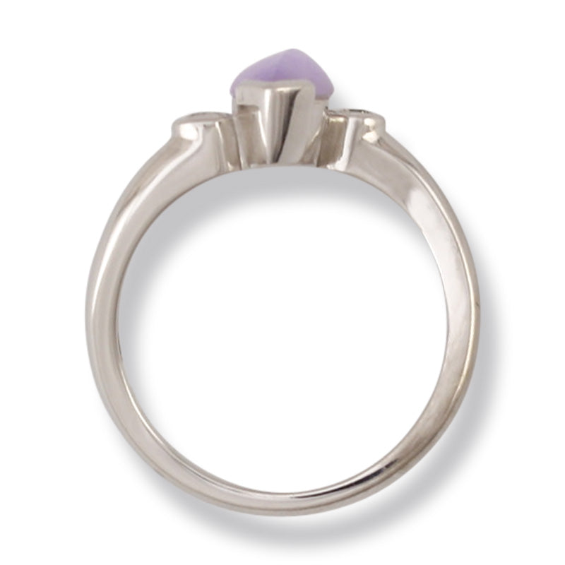 18K WHITE GOLD LAVENDER JADEITE JADE RING UPC #342491