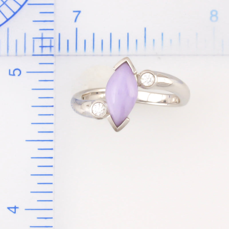 18K WHITE GOLD LAVENDER JADEITE JADE RING UPC #342491