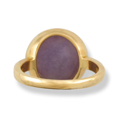 14K YELLOW GOLD LAVENDER JADEITE JADE RING UPC #377585