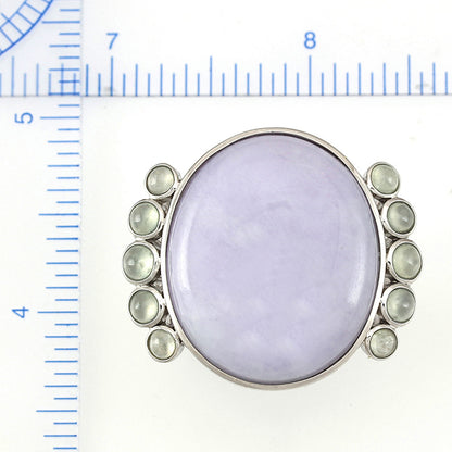 14K WHITE GOLD LAVENDER JADEITE JADE COCKTAIL RING UPC #388482