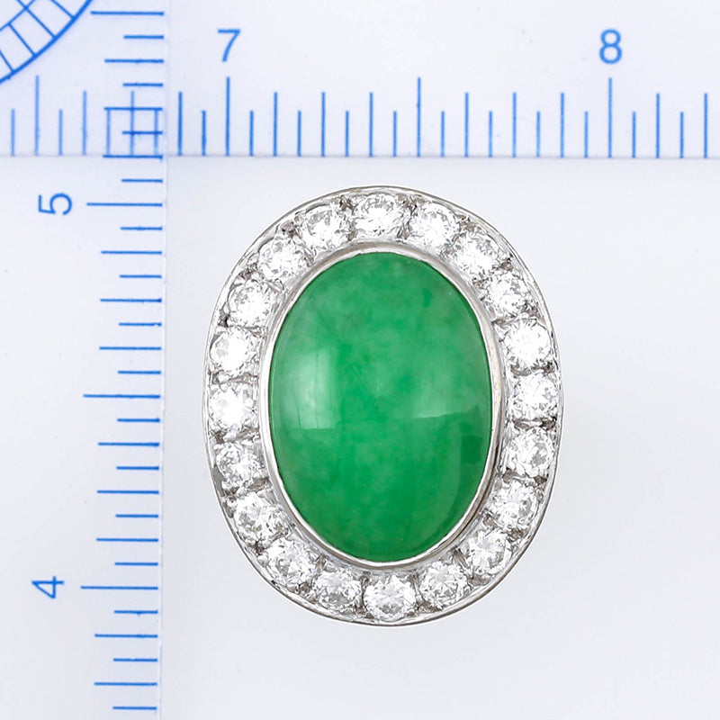 Vintage Jadeite Jade Ring | 18K Two-Tone Estate Jewelry | UPC #360846