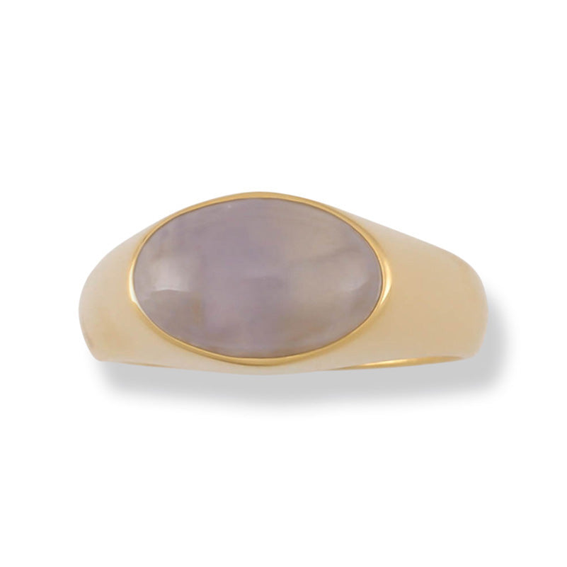 18K YELLOW GOLD LAVENDER JADEITE JADE RING UPC #365346