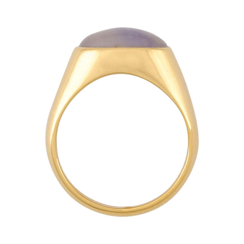 18K YELLOW GOLD LAVENDER JADEITE JADE RING UPC #365346