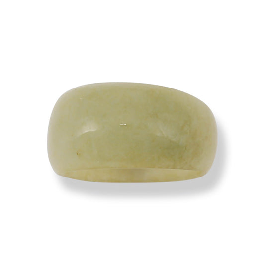 YELLOW JADEITE JADE DOMED TOP BAND RING FINGER SIZE 6.5 UPC #365612