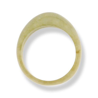 YELLOW JADEITE JADE DOMED TOP BAND RING FINGER SIZE 6.5 UPC #365612