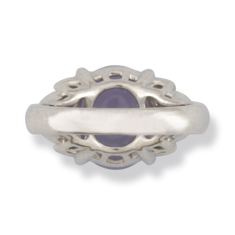 PLATINUM LAVENDER JADEITE JADE ESTATE RING UPC #376908