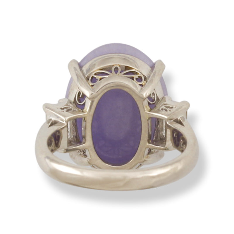 Platinum Lavender Jadeite Jade and Diamond Ring | UPC #385306