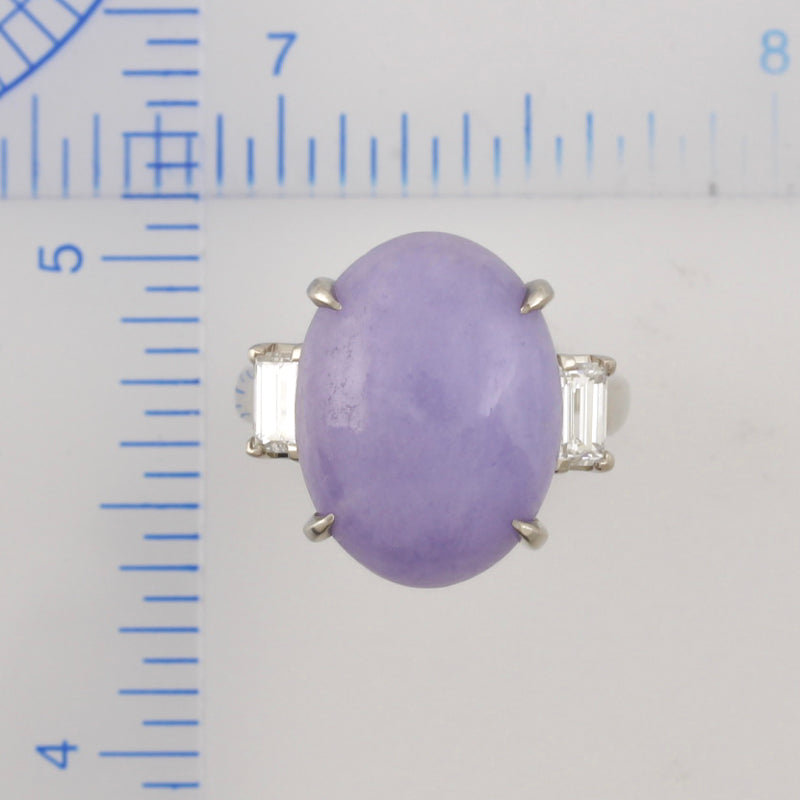 Platinum Lavender Jadeite Jade and Diamond Ring | UPC #385306