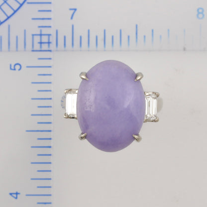 Platinum Lavender Jadeite Jade and Diamond Ring | UPC #385306