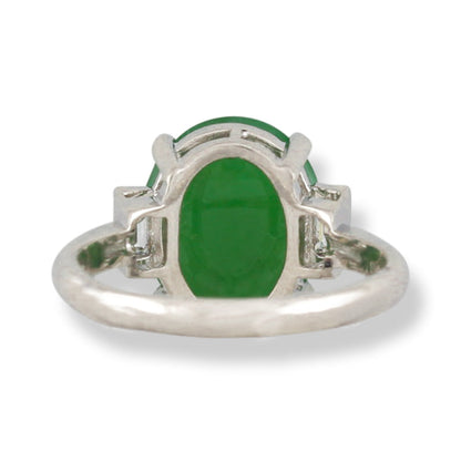 PLATINUM & APPLE GREEN JADEITE JADE RING UPC #385375