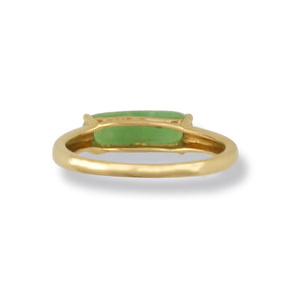 14K GREEN JADEITE JADE SADDLE RING UPC #389977