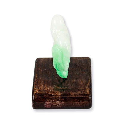 14K GREEN JADEITE JADE CARVED SITTING BUDDHA STATUARY UPC #057357