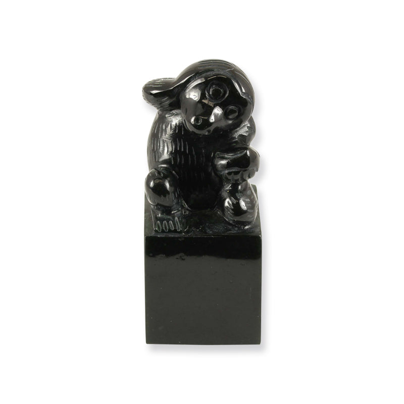 BLACK NEPHRITE JADE MONKEY STATUARY UPC #095724