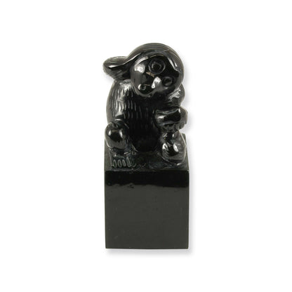 BLACK NEPHRITE JADE MONKEY STATUARY UPC #095724