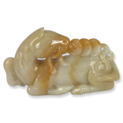 YELLOW JADEITE JADE HORSE STATUARY UPC #357433