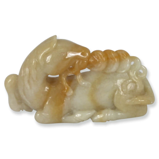 YELLOW JADEITE JADE HORSE STATUARY UPC #357433