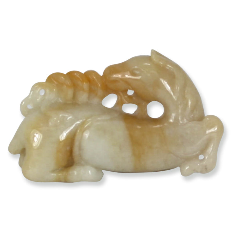 YELLOW JADEITE JADE HORSE STATUARY UPC #357433