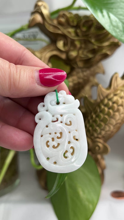 Jade Dragon and Phoenix Carving | Yellow Jadeite | UPC #394711