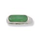 14K WHITE GOLD GREEN JADEITE JADE SADDLE RING UPC #379114