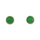 14K YELLOW GOLD GREEN JADEITE JADE STUD EARRING UPC #390683