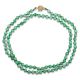 14K YELLOW GOLD GREEN JADEITE JADE BEAD NECKLACE UPC #175297