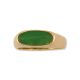 14K YELLOW GOLD GREEN JADEITE JADE SADDLE RING UPC #390539