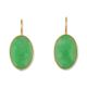 14K YELLOW GOLD GREEN JADEITE JADE EARRING UPC #390089