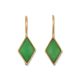 14K YELLOW GOLD GREEN JADEITE JADE EARRING UPC #390096