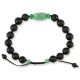 BLACK NEPHRITE JADE & GREEN JADEITE JADE ADJUSTABLE BEAD BRACELET UPC #391758