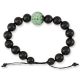 GREEN JADEITE JADE & BLACK NEPHRITE JADE ADJUSTABLE BEAD BRACELET UPC #391765