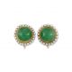 ESTATE 14K YELLOW GOLD GREEN JADEITE JADE & PEARL EARRING UPC #388611