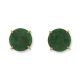 14K YELLOW GOLD GREEN JADEITE JADE STUD EARRING UPC #388963