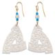 14K YELLOW GOLD ICE JADEITE JADE CARVED GEOMETRIC DROP EARRING UPC #388802