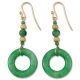 14K YELLOW GOLD GREEN JADEITE JADE CIRCLE EARRING UPC #388819