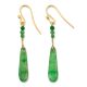 18K YELLOW GOLD GREEN JADEITE JADE TEAR DROP EARRING UPC #390645